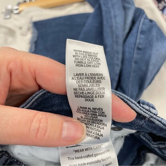 Good American Good Waist High Rise Skinny Jeans Womens 4 Raw Hem Blue Denim - Picture 12 of 13